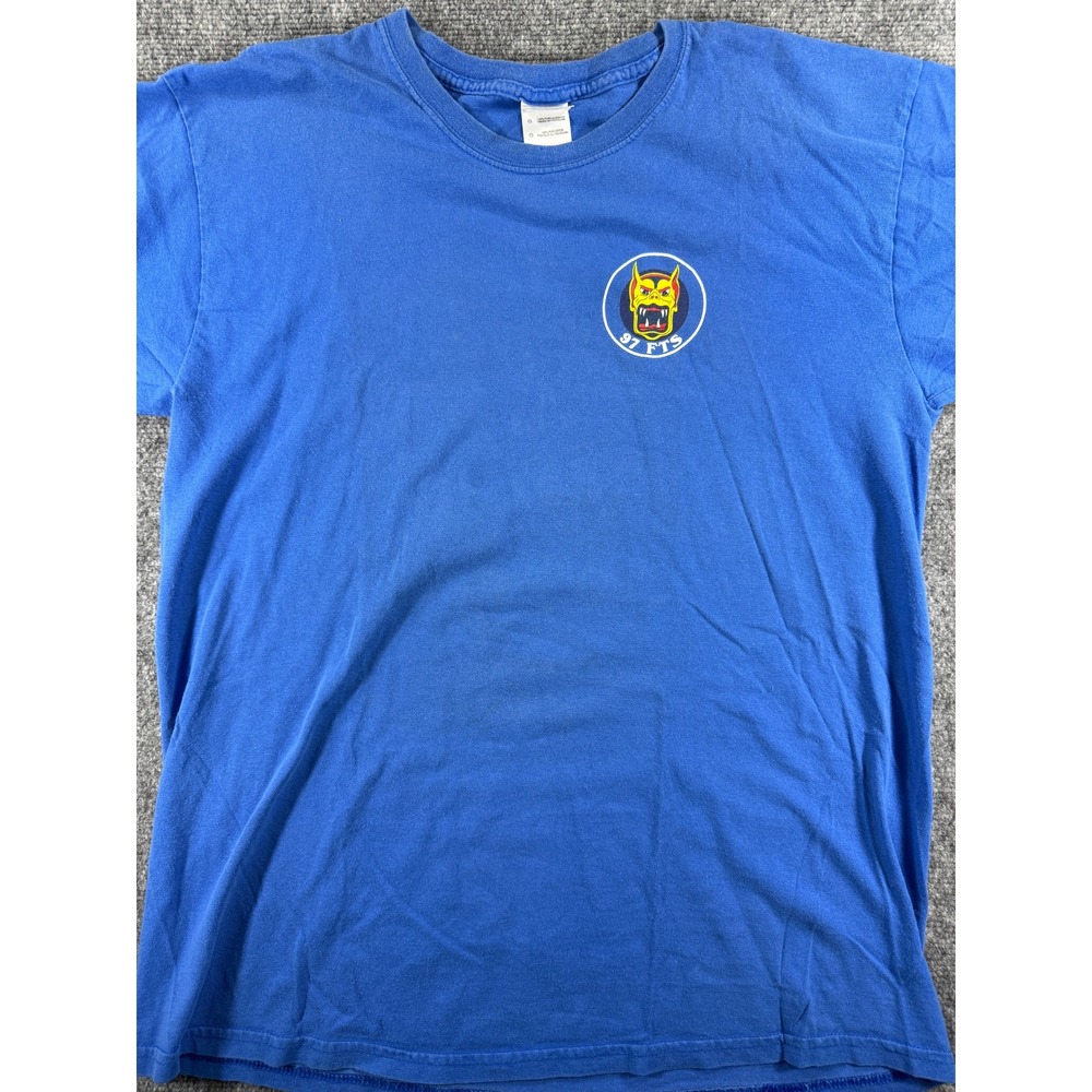 Vintage USAF 97th Flying Training Squadron T Shirt 97 FTS Devil Cats L